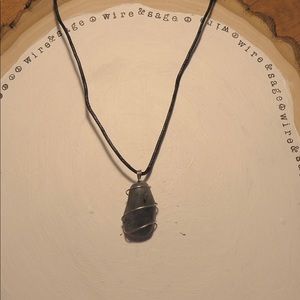 Tumbled Smoky Quartz wire-wrapped necklace